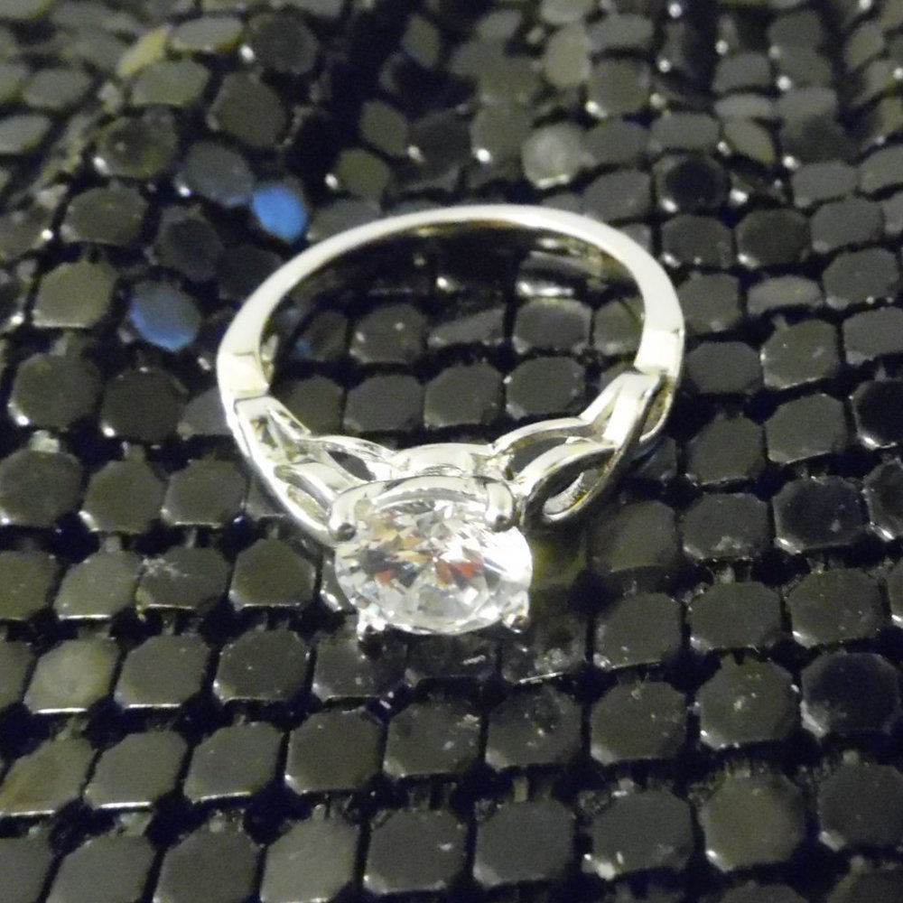 Diamonique 3.45ctw Round Solitaire Engagement Ring Size 8